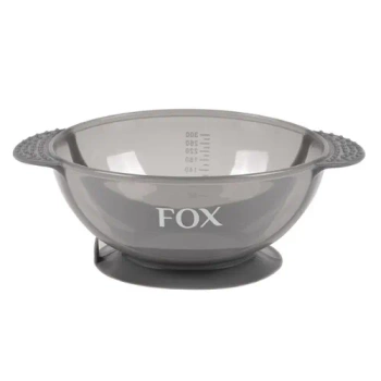 Fox miseczka earth colors z silikonową przyssawką – miseczka do farb fryzjerskich (13cm x 16cm x 6cm, szara