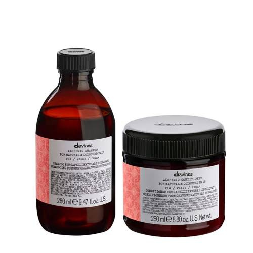 Zestaw Davines Alchemic Red Szampon podkreślający kolor włosów ciepłych odcieni czerwonych