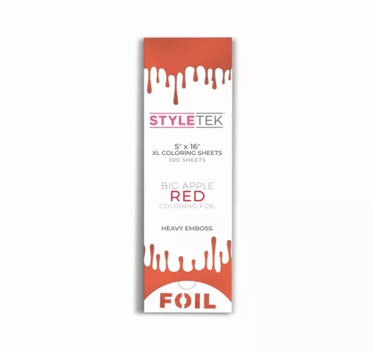 Styletek ryflowana folia do koloryzacji włosów w paski Xl czerwona 200 szt.
