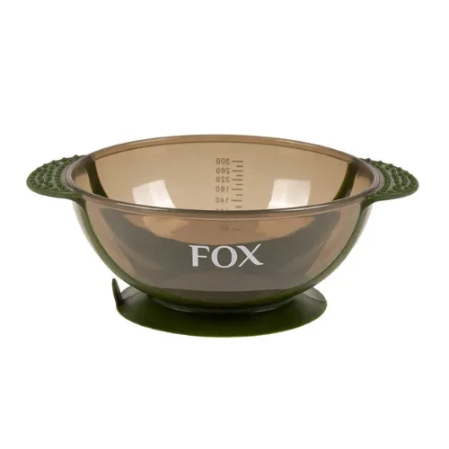 Fox miseczka earth colors z silikonową przyssawką – miseczka do farb fryzjerskich (13cm x 16cm x 6cm, oliwkowa