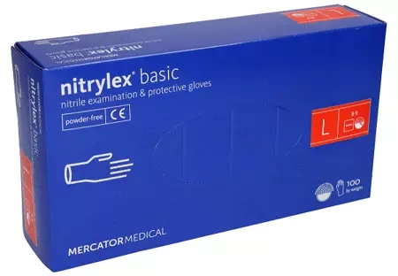 Mercator Medical Nitrylex rękawiczki ochronne niebieskie L 100 szt