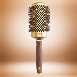 Olivia Garden Expert Blowout Shine szczotka do modelowania włosów 55 cm  złoto brązowa