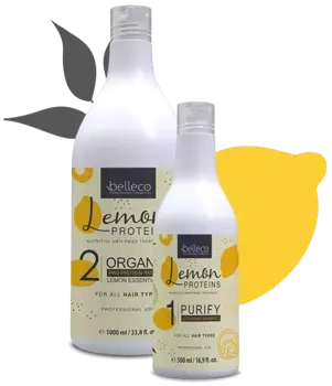 Belleco Zestaw Lemon Protein 1 litr + Szampon oczyszczający 500 ml