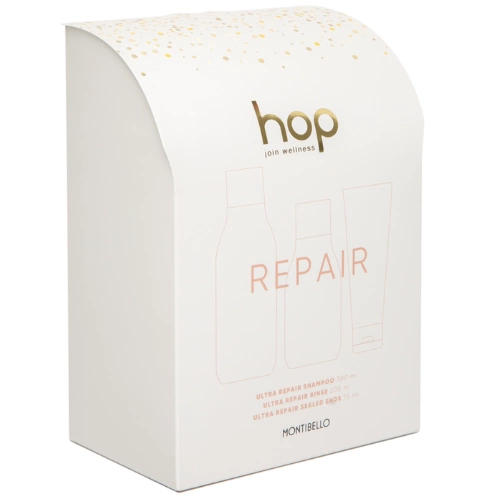 Zestaw Montibello HOP Repair szampon 300 ml odzywka 200 ml krem na końce 75 ml