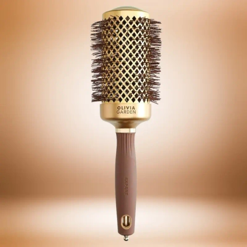 Olivia Garden Expert Blowout Shine szczotka do modelowania włosów 55 cm  złoto brązowa