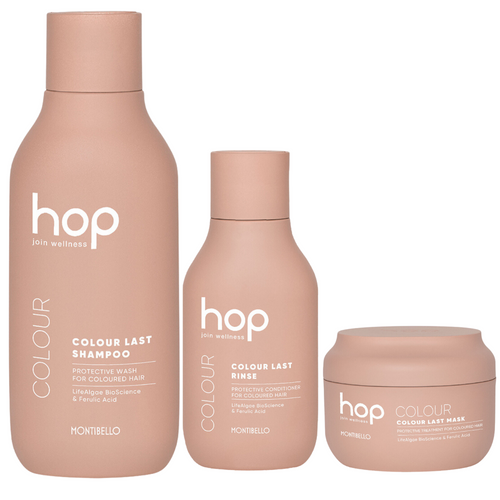 Zestaw Montibello HOP Colour Last: szampon 300ml + odżywka 200ml + maska 200ml