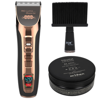 Maszynka Fale Loki Koki Premium Line Pro Clipper w zestawie z karkówka i woskiem matującym