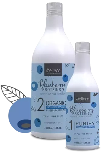 Zestaw Blueberry Protein 1 litr + Szampon oczyszczający 500 ml