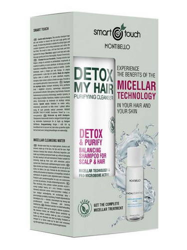 Montibello Smart Touch zestaw micelarny szampon + płyn micelarny do twarzy Detox My Hair 300 + 30 ml