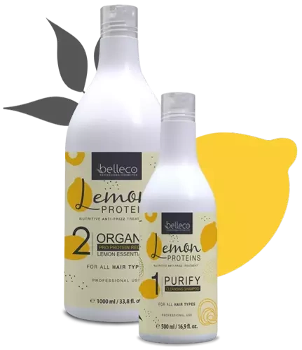 Belleco Zestaw Lemon Protein 1 litr + Szampon oczyszczający 500 ml