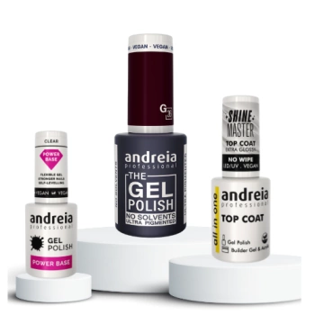 Zestaw Andreia Professional Power Base + Gel Polish G26 Ciemna Kawa + Top Shine Master 10.5 ml