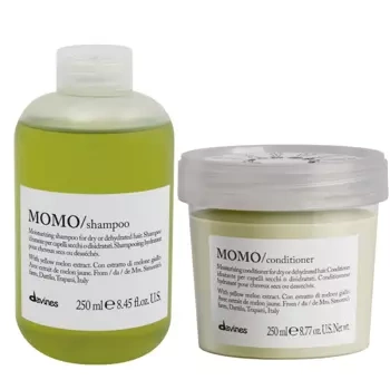 Davines MOMO: szampon + odżywka do włosów suchych i odwodnionych