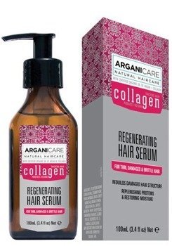 ARGANICARE odbudowujące serum do cienkich, uszkodzonych i łamliwych włosów, 100 ml, seria z olejem Arganowym i Białkiem Kolagenowym