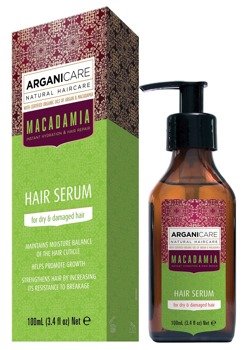 ARGANICARE serum dla włosów suchych i zniszczonych 100 ml, seria z olejem Arganowym i olejkiem Macadamia