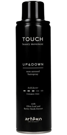 Artego, Touch, Up & Down, lakier do włosów w sprayu o średnim utrwaleniu, 250 ml