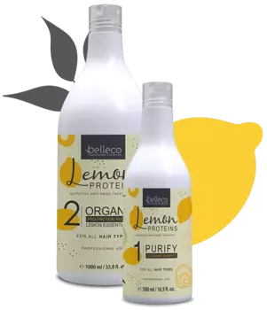 Belleco Zestaw Lemon Protein 1 litr + Szampon oczyszczający 500 ml