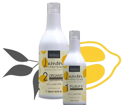 Belleco Zestaw Lemon Protein 500 ml + Szampon oczyszczający 300 ml