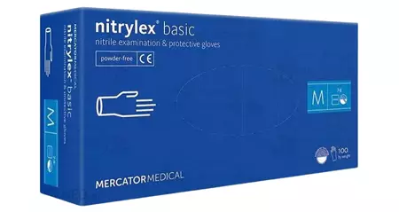 Mercator Medical Nitrylex rękawiczki ochronne niebieskie M 100 szt 