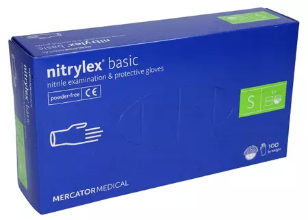 Mercator Medical Nitrylex rękawiczki ochronne niebieskie S 100 szt