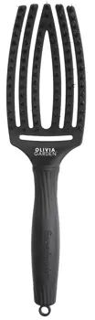 Olivia Garden Fingerbrush Combo Medium Full Black szczotka do rozczesywania włosów w pełni czarna