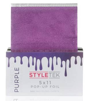 Styletek Folia aluminiowa do koloryzacji w paskach Purple 500szt