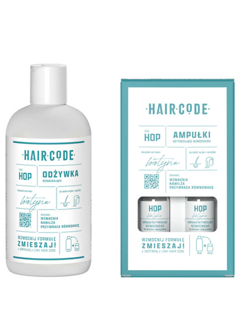 Zestaw Hair Code HOP wzmacniający do włosów odżywka 280 ml + ampułki 4x5 ml