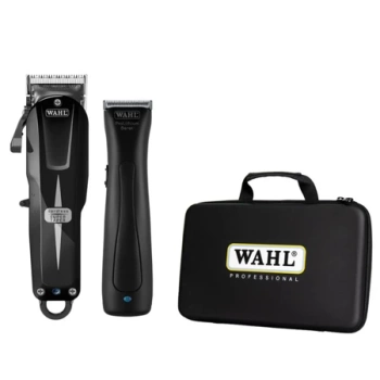 Zestaw: maszynka Wahl Super Taper Cordless black i trymer Beret black, walizka